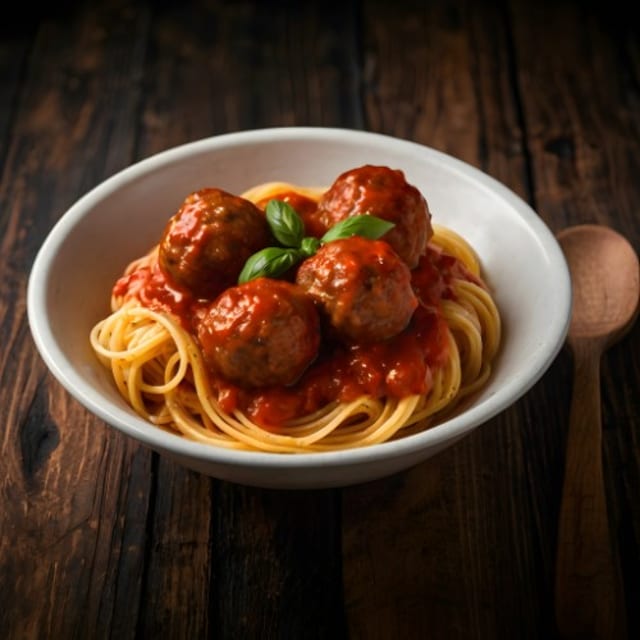 Pasta with Four Meatballs.